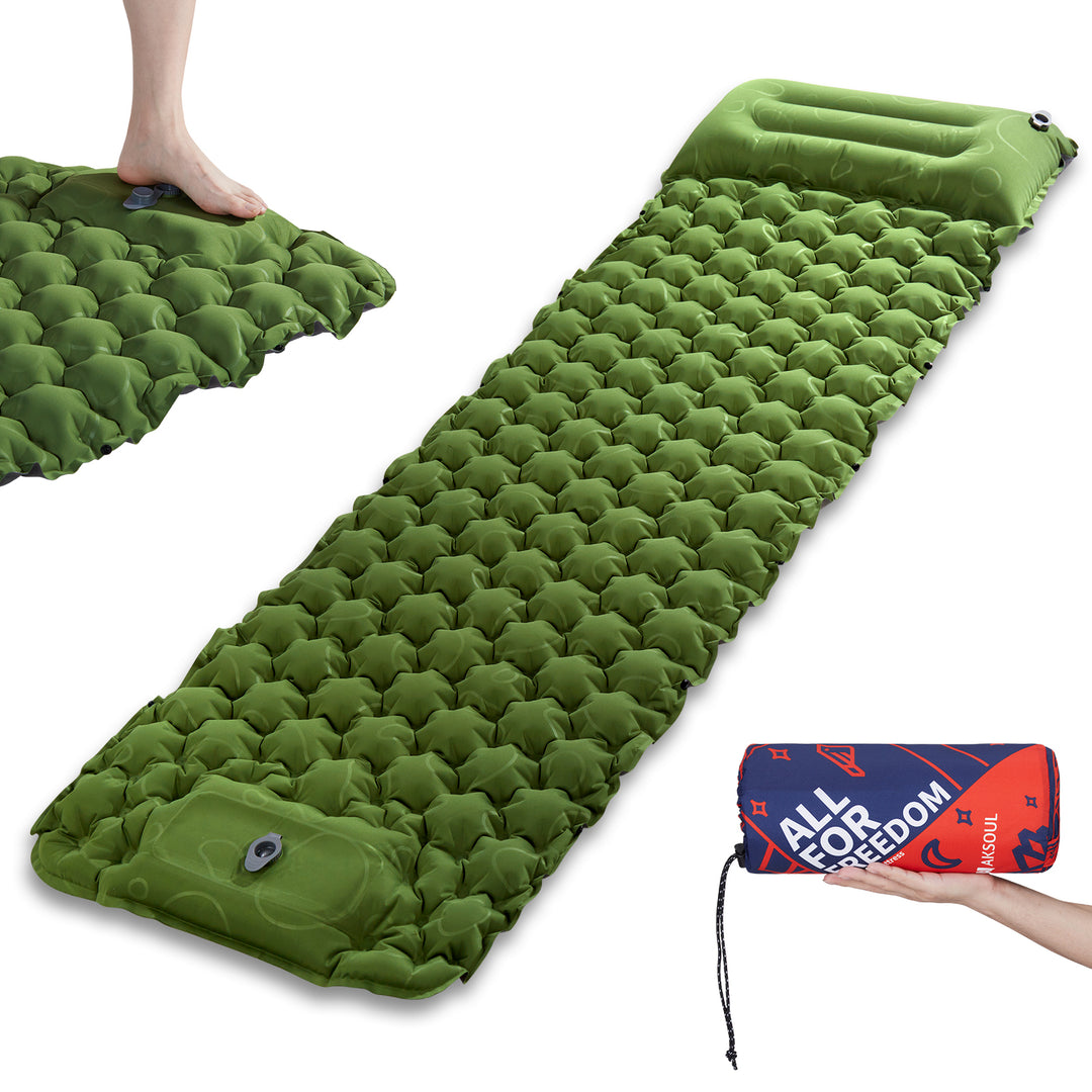 Costway 3 in. Inflatable Camping Sleeping Pad Waterproof and Comfortable Sleeping Mat Blue K0L-10N172G3 - The Home Depot