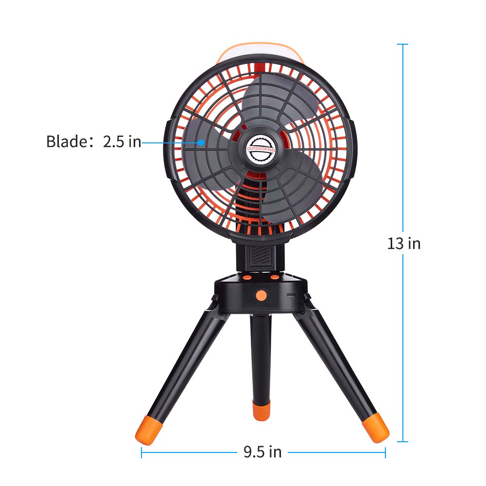 Portable Camping Fan With LED Lantern