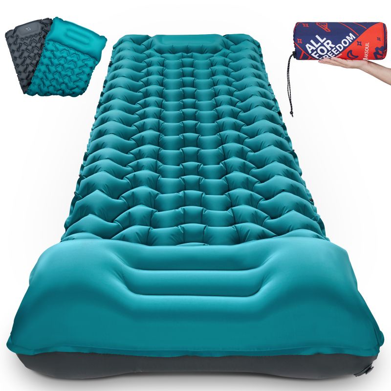 Camping Sleeping Pad with Pillow Ultralight Self Inflating Mat for Car Camping AKSOUL